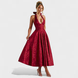 Katarina – Elegantan midi haljina s teksturom od svile
