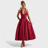 Katarina – Elegantan midi haljina s teksturom od svile