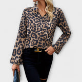 Alja – Elegantna lepršava bluzica s leopard uzorkom