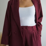 Bojana – Elegantni midi set od svile u burgundcu