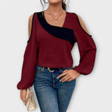 Alja – Elegantna bluza s kvadratnim izrezom od svile
