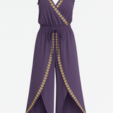 Petra – Elegantan Midi Haljina s Zlatnim Detaljima