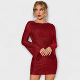 Lara – Elegantan haljina s šljokicama i otvorenim leđima