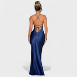 Maja – Elegantan midi haljina od plavog satena