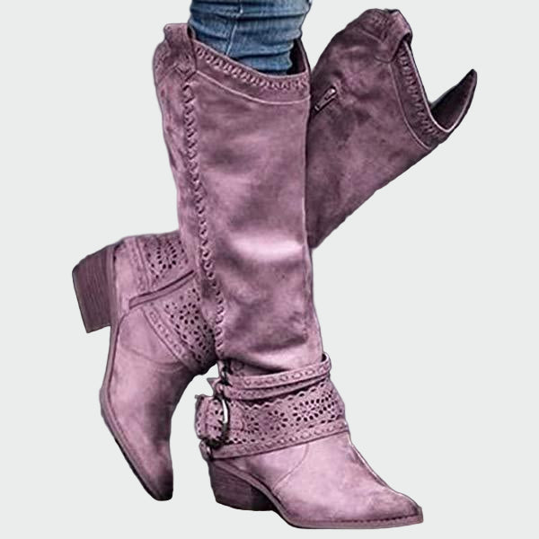 Klara – Elegancija retro kožnih cowboy čizama