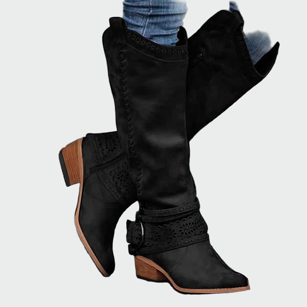Klara – Elegancija retro kožnih cowboy čizama