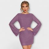Katarina – Elegantan haljina s šljokicama i otvorenim leđima