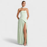Katarina – Elegantna asimetrična haljina u boji mente