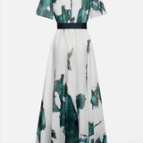 Maja – Elegantan Midi Haljina s Akvarelnim Uzorkom