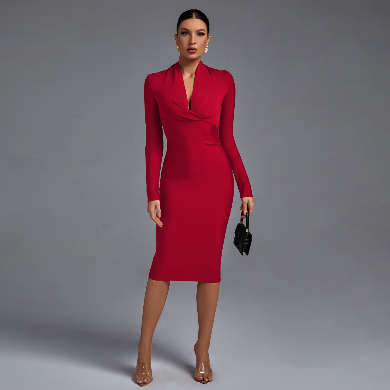 Katarina – Elegantna Haljina s Dugim Rukavima od Svile