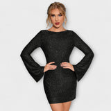 Lara – Elegantan haljina s šljokicama i otvorenim leđima